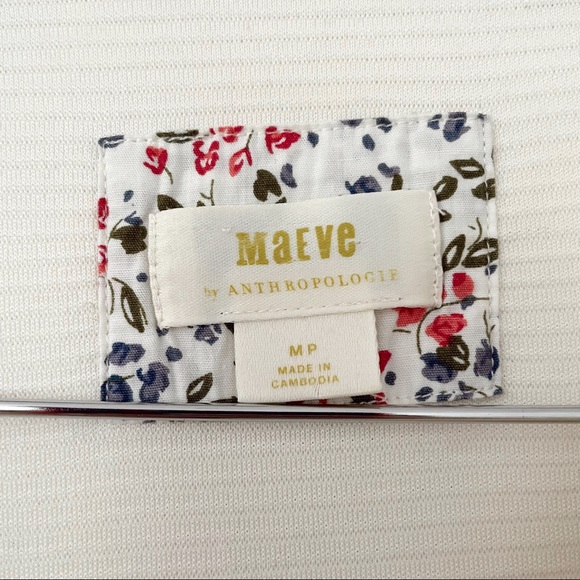 Anthropologie x Maeve • chrissy ribbed dolman-sleeved sweater cream sz M petite - Picture 10 of 10